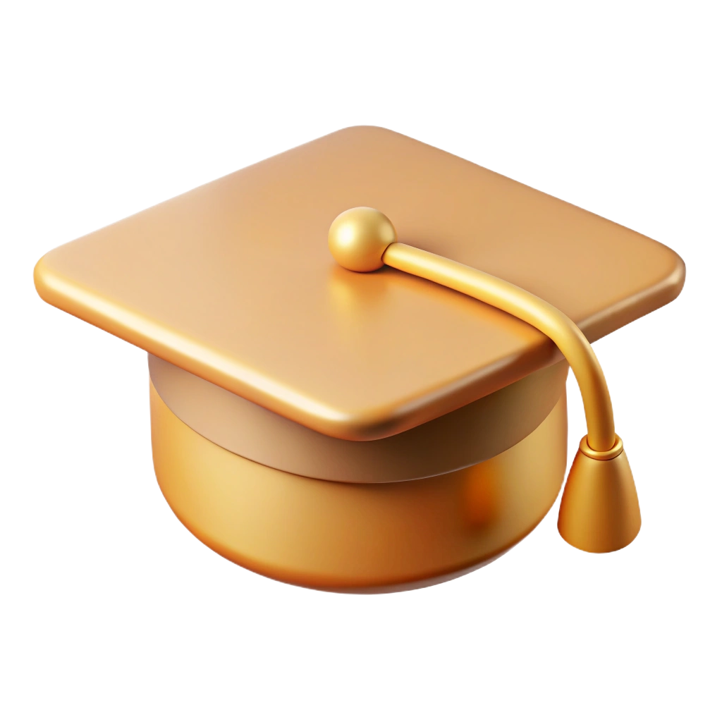 graduation cap gold icon