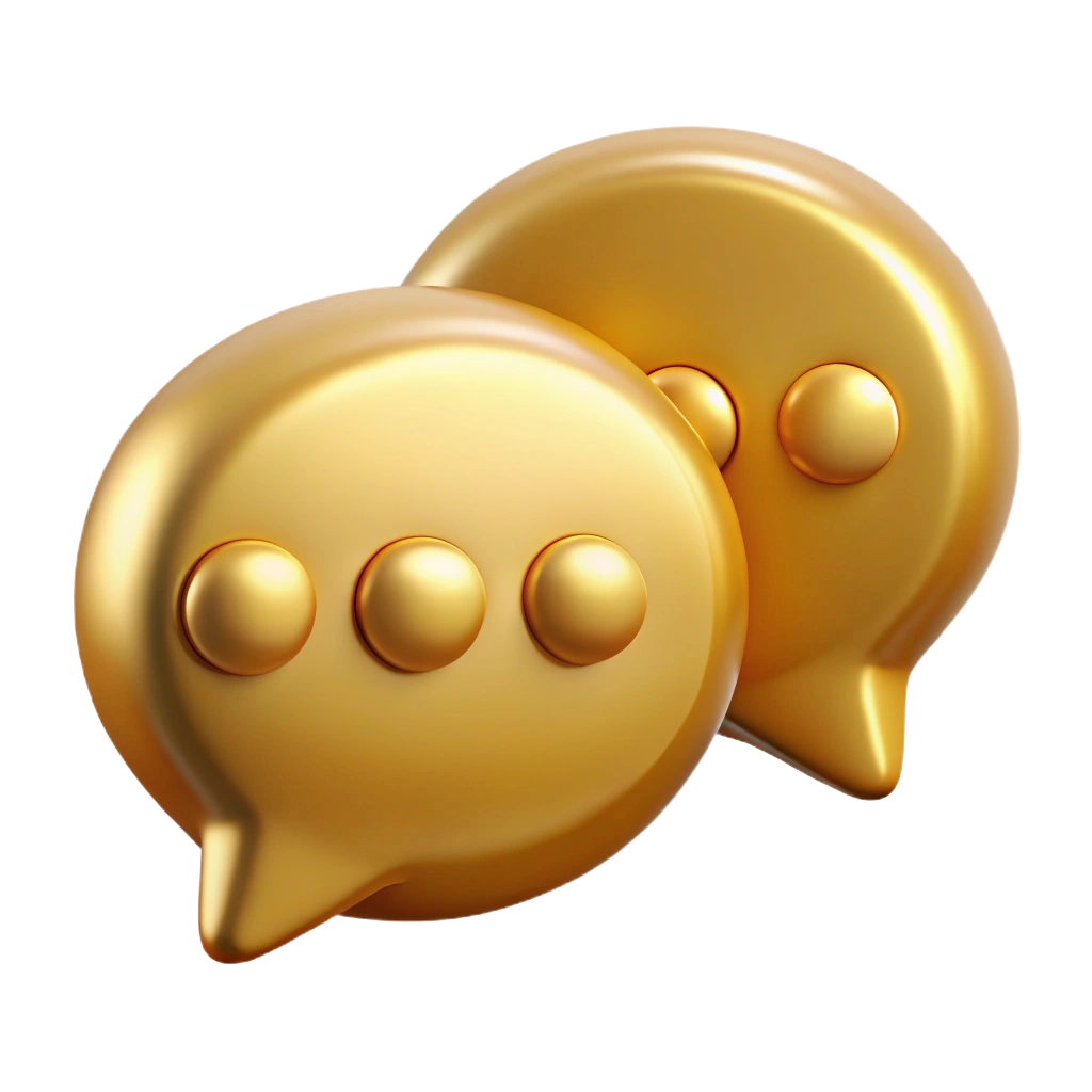two dialogs gold icon